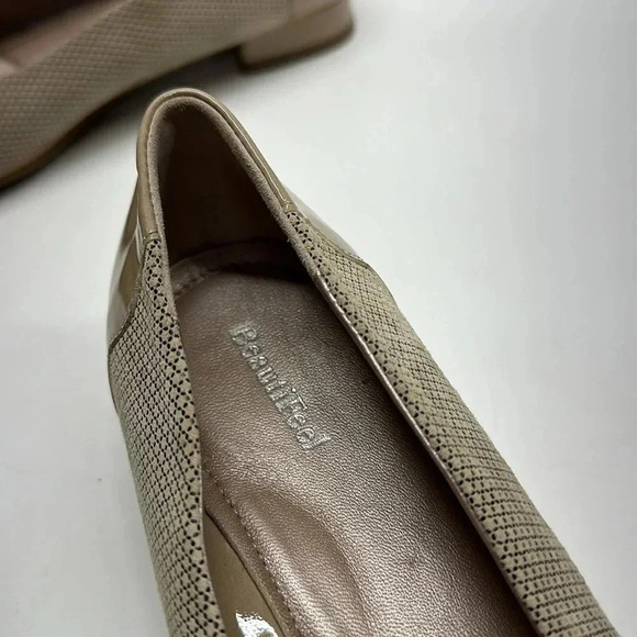 BeautiFeel Karen Shoes Houndstooth Cap Toe Patent Leather Slip On Tan Size 40 9 - Picture 7 of 12